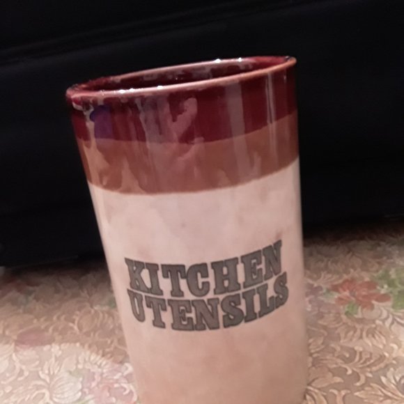 Vintage HiMark Taiwan 60s Stoneware Utensil Holder - Picture 2 of 5